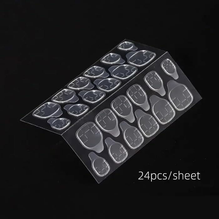 240/480/720pcs Double-Sided Super Adhesive Nail Tips - Press-On Art Film - Unscented, Strong Adhesion - Easy to Apply & Remove - Nail Glue Tape for False Nails (Clear, 48 2 sheets) - Image 3
